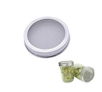 BESTonZON Set 4 Pezzi Coperchi per Germinazione in Acciaio Inossidabile 86 Mm, Schermo Rimovibile per Barattoli di Vetro, Colino per Germogli Freschi e Coltivazione Domestica