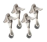 BESTonZON Set 4 Pezzi Fermaporta a Pedale in Lega di Zinco, Supporto Automatico Antiscivolo per Porta a Bilico, Fermapiede Silenzioso per Porte Interne su Pavimenti in Legno, Moquette,