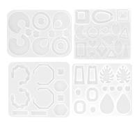 BESTonZON Set 4 Stampi in Silicone per Orecchini in Resina Fai da Te Materiali Artigianali Sicuri e Flessibili per Creazione Pendenti e Gioielli Personalizzati