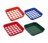 BESTonZON Set 4 Vassoi Separatori Monete Piatti in Plastica Codice Colore Vassoi Contamonete Quarti per Organizzazione Denaro in Uffici Banche e Attività Commerciali