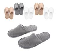 BESTonZON Set 6 Paia Ciabatte da Spa Lavabili Unisex Punta Chiusa Antiscivolo per Hotel Casa e Ospiti Pantofole Riutilizzabili Leggere e Flessibili per Bagno Camera da Letto e Viaggi