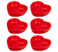 BESTonZON Set 6 Pezzi Piatti da Intingere in Ceramica a Forma di Cuore, Contenitori per Condimenti e Salse, Piccoli Piatti per Salsa Chili per Casa, Feste, Barbecue e Picnic