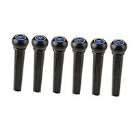 BESTonZON Set 6 Pezzi Piroli Per Corde Chitarra in Plastica Nera Cat's Eye Blu, Accessori Per Ponticello Chitarra Acustica, Elementi Di Fissaggio Resistenti e Facili Da Sostituire