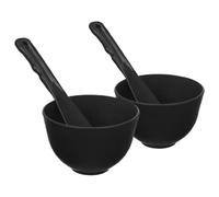 BESTonZON Set Ciotola in Silicone Nero per Miscelazione Maschere Viso Spatola per Uso Domestico, Materiale Sicuro e Lenitivo la Pelle, per Trattamenti di Bellezza Spa