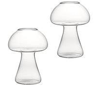 BESTonZON Set di 2 bicchieri creativi da cocktail in a forma di fungo, per succo di frutta, cocktail, bicchieri di cristallo, per vino, adatti per feste, matrimoni