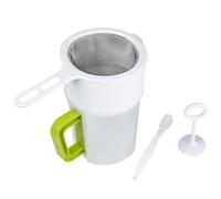 BESTonZON Set Filtro per Latte di Soia 1,5l Tazza Colino e Spazzola, Filtro Riutilizzabile per Succo di Frutta e Verdura, Manico Staccabile per Uso Cucina e Filtrazione Fine