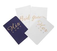 BESTonZON Set Libro dei Voti Nuziali Bianco Biglietti di Auguri per Matrimonio e Discorsi, Carta Elegante per Feste di Fidanzamento e Anniversari, Design Delicato e Motivo a Lettere