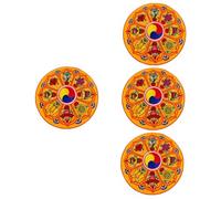 BESTonZON Sottobicchiere 4 Pz Tappetino Per Ciotola Delicato Per Ciotola Sonora Per Campane Tibetane Ciotola Del Buddismo Ciotola Del Suono Di Buddha Tazza Cantando Stoffa Tampone