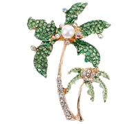 BESTonZON Spilla a Forma di Palma da Cocco Strass Lucidi in Lega Spilla da Petto alla Moda per Donna e Ragazza Accessorio Decorativo per Abbigliamento e Occasioni Speciali come Matrimoni