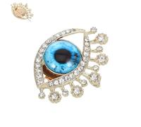 BESTonZON Spilla da Donna Strass a Forma di Occhio Malocchio Fibbia per Sciarpa Vintage Corta Accessorio Portafortuna Turco Decorativo per Abiti e Sciarpe