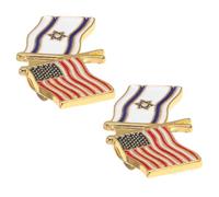 BESTonZON Spille da Bavero in Metallo Doppia Bandiera Usa e Israele Set da 2 Pezzi Clip Resistente per Camicie Zaini e Borse Accessorio Decorativo Unisex per Abbigliamento Quotidiano
