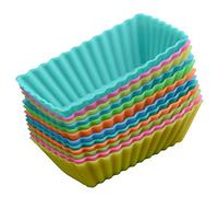 BESTonZON - Stampi per muffin in silicone rettangolari, stampini per cupcake, riutilizzabili, 8 pezzi