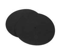 BESTonZON Tappetini in Feltro Nero 2 Pezzi, Tappetino Protettivo Antiscivolo per Dischi Vinile, Accessori per Piattaforma Girevole da Tavolo in Casa