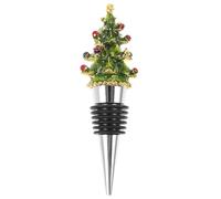 BESTonZON Tappo per bottiglia di vino smaltato per albero di Natale, in lega di zinco, tappo per bottiglie di vino, tappo per vino