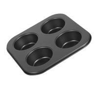 BESTonZON Teglia per Muffin 4 Griglie Antiaderente Nera, Pirottini per Cupcake Resistenti alle Alte Temperature, Stampo da Forno per Dolci Casalinghi e Pasticceria Professionale