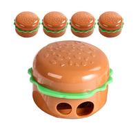 BESTonZON Temperamatite Manuale Portatile a Forma di Hamburger Set da 5 Pezzi Piccolo Temperamatite per e Scuola Design Compatto e Divertente per Uso Scolastico e Ufficio