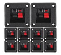 BESTonZON Terminale per scatola altoparlante da 12 pezzi: piastre per terminali per altoparlanti - accessori per connettori per cavi per piccoli sistemi audio con subwoofer