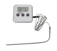 BESTonZON Termometro da Cucina Digitale Sonda per Carne e Barbecue Timer Allarme Temperatura Schermo LCD ad Alta Definizione Posizionamento Magnetico e Supporto per Uso Interno ed