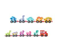 BESTonZON Treno Legno Numeri e Animali Giocattolo Educativo Per Apprendimento Precoce Riconoscimento Dei Colori Degli Animali Treno Assemblato