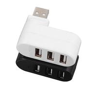 BESTonZON USB Un Hub 2 Pezzi 3 hub USB porte usb porta usb adattatore USB sdoppiatore USB portatile adattatore per cavo hub 3 porte in plastica computer centro divisore ruotare AbS