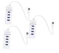 BESTonZON USB Un Hub 3 Pezzi 4 Centro Usb Un Adattatore Hub Microusb Cavo Di Ricarica Adattatore Usb 2.0 Per Cavo Usb 3.0 Estensore Plastica Ad Alta Velocità Bianca