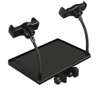 BESTonZON Vassoio per Supporto Microfono e Scheda Audio, Mensola Multifunzione in Plastica Nera, Clip-on e Montabile per Uffici e Aule