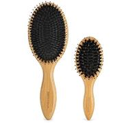 BESTOOL Set di spazzole per capelli con setole di cinghiale con perno districante in nylon, spazzole per capelli da casa e da viaggio per districante capelli bagnati o asciutti, massaggio, lucentezza