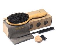 BESTOOL Spazzola con setole di cinghiale per donne e uomini e bambini, in bambù, setole naturali per capelli sottili, sottili, miglioramento della consistenza (bambù)