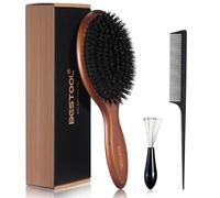 BESTOOL Spazzola con setole di cinghiale per donne e uomini e bambini, in faggio, setole naturali per capelli sottili, sottili, miglioramento della consistenza (faggio)