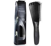 Bestool - Spazzola districante per capelli afro naturali, per capelli ricci, per capelli dalla texture 3/4 abc; districa in modo veloce e facile capelli bagnati o asciutti senza causare dolore (nero)