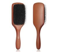 BESTOOL Spazzola per capelli, spazzola con setole di cinghiale con punte in nylon per donna, uomo, bambino, spazzola districante grande per massaggiare, districare, lisciare (piazza)