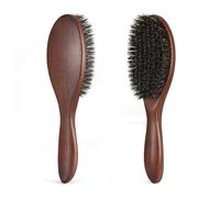 BESTOOL Spazzola per capelli, spazzola con setole di cinghiale per donne, uomini e bambini per districare e modellare, spazzola con setole naturali per capelli fini e sottili, manico in legno di noce