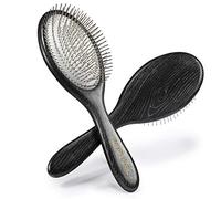 BESTOOL Spazzola per capelli-Spazzola per capelli grande in legno naturale con pin in metallo Massetto per cuoio capelluto nero per donna Cura dei capelli per capelli Aggiungi lucentezza (Ovale)