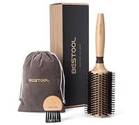 BESTOOL Spazzola rotonda per asciugatura, setole di cinghiale con perni in nylon Spazzola rotonda per capelli, spazzola professionale per lo styling per donne e uomini (Barrel 38mm)