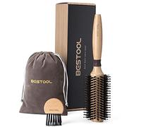 BESTOOL Spazzola rotonda per asciugatura, setole di cinghiale con perni in nylon Spazzola rotonda per capelli, spazzola professionale per lo styling per donne e uomini (Barrel 22mm)