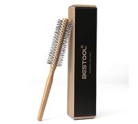 BESTOOL Spazzola rotonda piccola per capelli corti, Spazzola rotonda per barba da uomo, Spazzole per capelli rotonde per asciugare con il phon, per lisciare, ricci, frangia (naturale)
