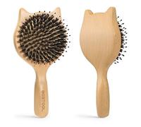 BESTOOL Spazzole per capelli piccole da viaggio per donna, uomo o bambino, spazzola per capelli in setola di cinghiale in legno per districare (naturale)