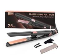 BESTOPE MIX Piastra per Capelli, 25MM Piastra Capelli 2 in 1,Rosa e Nero