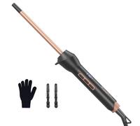 BESTOPE PRO Ferro Arricciacapelli [9 mm], Piastra Onde per Capelli Antistatica in Ceramica, Piastra Onde Display LCD 120-230°C Riscaldamento Rapido della Ferro Capelli per ricci piccoli e stretti