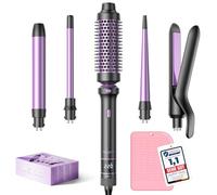 BESTOPE PRO Ferro Arricciacapelli, Set di Ferro Arricciacapelli 5 in 1 con Piastra, Spazzola Termica, 3 ferri Arricciacapelli in Ceramica, 13 Temperature