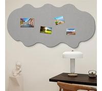 BESTORI Bacheca in Feltro Decorativa Lavagna Sughero Pieghevole Bacheca Grande Autoadesiva per Incollare Appunti, Foto, Programmi, Annunci, Grigio, 80 x 180 cm
