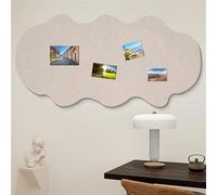 BESTORI Bacheca in Feltro Decorativa Lavagna Sughero Pieghevole Bacheca Grande Autoadesiva per Incollare Appunti, Foto, Programmi, Annunci, Beige, 40 x 80 cm