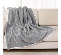 BESTORI Coperta Impermeabile per Cani Morbida Calda Coperta per Animali Domestici Lavabile Tappetino per Dormire per Cani Gatti Protezione del Divano, Grigio, 128 x 150 cm