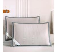 BESTORI Federa Cuscino Estiva Rinfrescant per capelli e pelle 2 Pezzi 48 x 74 cm Morbido Copricuscino Federa di Raffreddamento per Sudorazioni Notturne, Beige