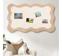 BESTORI Lavagna in Feltro di Sughero Bacheca Autoadesiva Pieghevole Bacheca Decorazione da Parete per Foto e Appunti in Ufficio e Casa, Beige, 40 x 60 cm