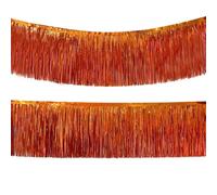 BESTORI Metallo Tinsel Arancione Lamina di Paillettes per Capodanno, Festa di Matrimonio, Decorazione di Compleanno, Tende con Frange, 2 Pezzi, 35 x 300 cm