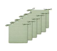 BESTORI Set 6 Cuscini Sedia da Cucina 40 x 40 cm Comoda e Spessa Cuscini Coprisedia da Cucina Lavabili Sfoderabile con Cerniera per Soggiorno, Camera da Letto Verde 1