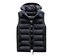 BESTORI Smanicato Uomo Invernale con Cappuccio Senza Maniche Sportivo Giubbotto Casual Gilet Trapuntato da Esterno, Nero, 5XL