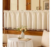 BESTORI Tenda da Cucina con Tasca per Asta Mantovana per Finestra Piccola Moderna Case Coloniche Tende Corte per Bar, Bagno, Camera da Letto, Caffè, Beige, 60 x 250 cm