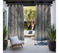 BESTORI Tende da Esterno 2 Pezzi Impermeabili Isolamento Termico Oscuranti 3D Tenda per Esterni con Occhiello per Veranda Pergolato Patio Portico Anteriore, Stile 11, 132x183cm